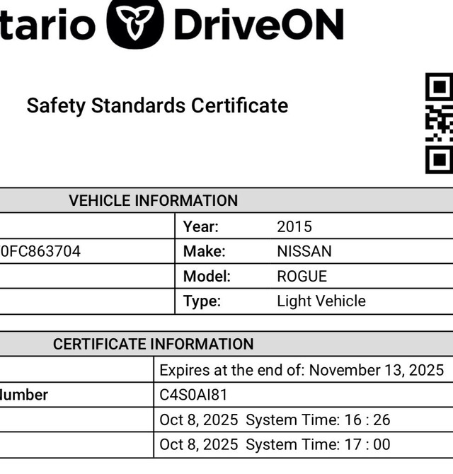 2015 Nissan Rogue – Safety Certified! Low mileage! in Cars & Trucks in City of Toronto - Image 2