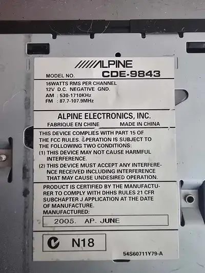 For sale is an Alpine CDE-9843 MP3 CD receiver head unit car deck. This unit is used and offers a gr...