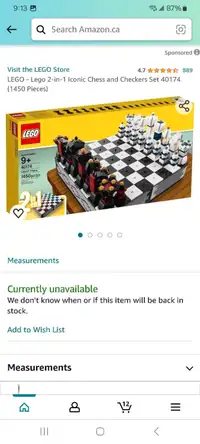 Lego chess and checkers set 40174