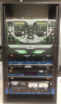 Music Rack Loaded with Pyle Pro Audio