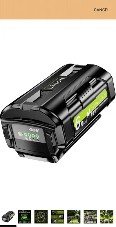40V Replacement Battery for Ryobi, View more