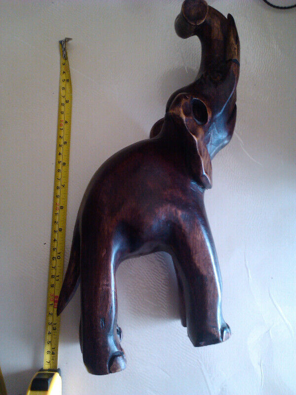 Elephant wood 14 inch tall has Jamaica carved on leg in Home Décor & Accents in City of Toronto - Image 3