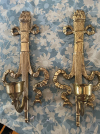 Brass wall candle holders. 