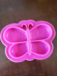  Kushies Pink Butterfly silicone Suction Cup Plate/bowl