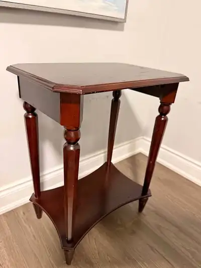 Wooden Side Table with Lower Shelf, View more
