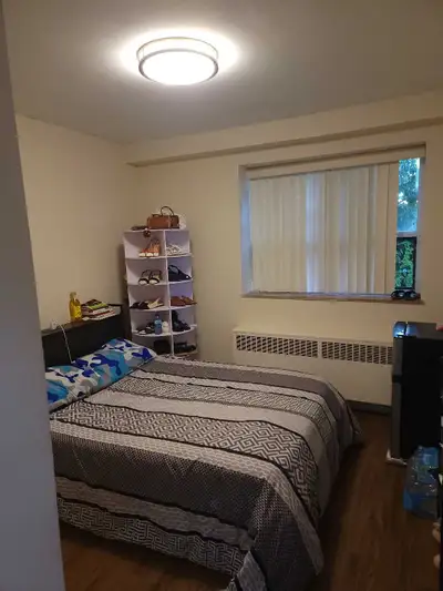 An UNFURNISHED room for rent in a 2 bedroom apartment in the serene/safe neighborhood of Sheppard an...