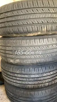 Set of 4 - 185 65r 14 on steel 4 bolt Honda wheels 
