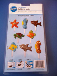 Wilton Lollipop Chocolate Molds (Hearts and Sea Creatures)