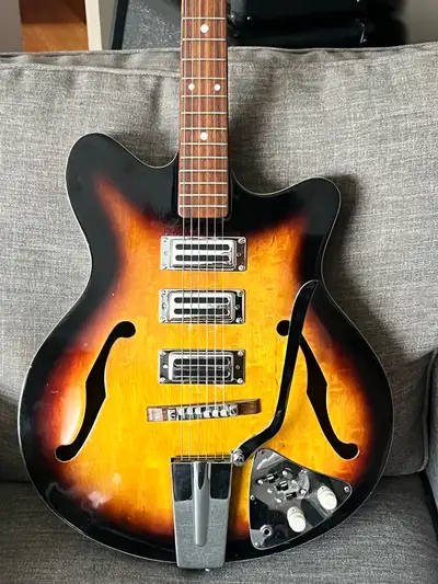 1960s Silvertone Teisco Hollow Body Electric Guitar, View more