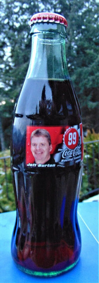 Coca-Cola Soda Bottle Jeff Burton #99 vintage 1999 Nascar racing