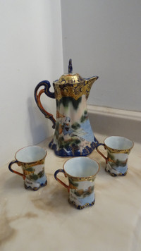 Antique Japanese Coffee / Chocolate Set in Porcelain