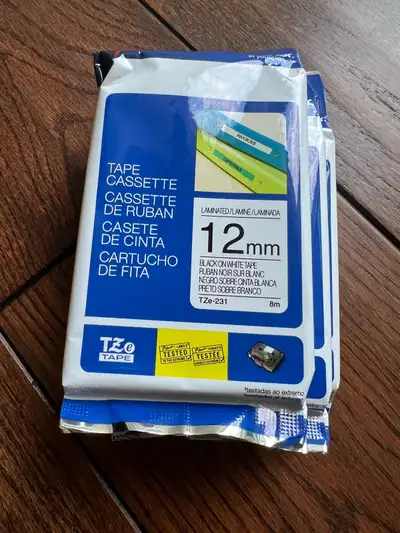 Three Genuine Brother 12mm Tape, View more