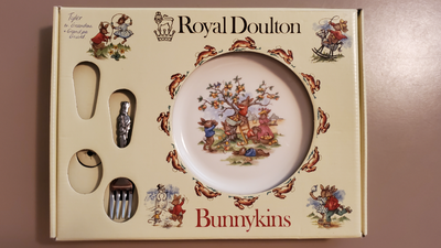 Royal Doulton Bunnykins Growing Up Set - Plate with Fork 1984, View more
