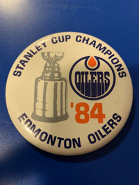 1984 Oilers FIRST CUP Original Button GRETZKY Showcase 305