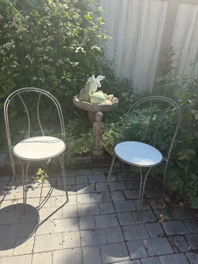 Vintage Polish Pair , French Style Chairs  (Made In Poland)Stack in Patio & Garden Furniture in Regina - Image 3