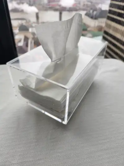 Acrylic Tissue Holder – Clear Luxury Box with Gold Feet, View more