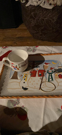 Christmas cookie tray and milk cup for Santa