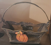 Metal Halloween basket decoration