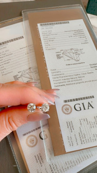 Perfectly Matched 2.40CTW  Diamond Studs (GIA)