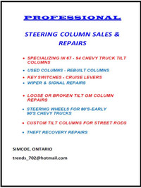Steering Column Sales-Repairs-Rebuilds