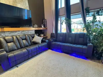 Dual Power Reclining Stain Resistant  Convertable to Loveseat C, View more