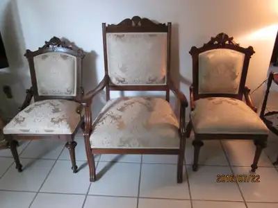 A Set of  3 Living Room  Antique Chairs, View more