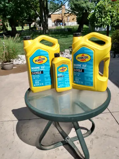 Penzoil Marine Oil TC-W3 Synthetic Blend 2 Cycle 1 Full Gallon Container + 2nd Container 3 1/2 quart...