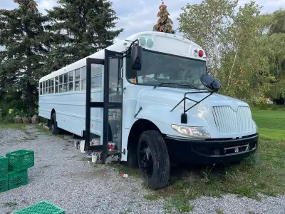 Partially Completed School Bus Conversion – 2007 International Bus Odometer: 411,300 km Looking for...