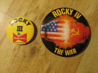 ROCKY III IV Button Pin Mr. T Stallone Vintage Budweiser Beer