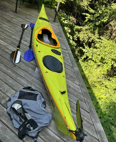British design sea kayak in pristine condition. Thanks to a fiberglass and composite material constr...