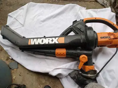 WORX electric leaf blower, vacuum, mulcher- lots of leaf blowers, View more
