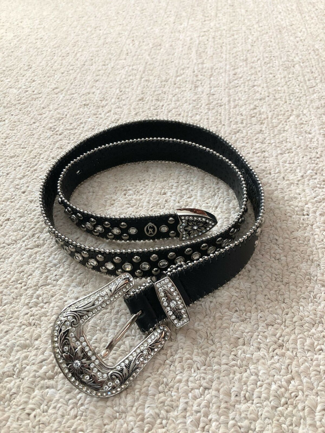 Christine Alexander genuine leather Swarovski crystal belt