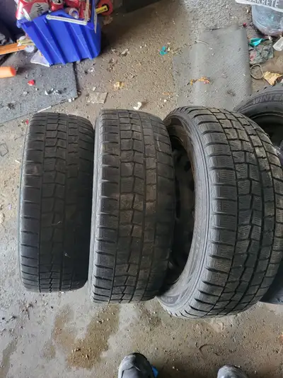 Used snow tires on rims. Fit VW Passat. Inside tread on 2 worn $50 obo.
