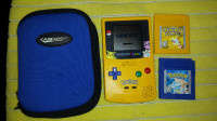 Vintage Pokémon game boy color with two games