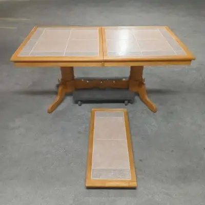 Dining Table Dinner Rectangular Solid Wood Tile Extendable Leaf, View more