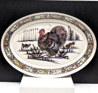 Reduced --  Vintage Large Holiday Turkey Platter -- Yorkton, SK