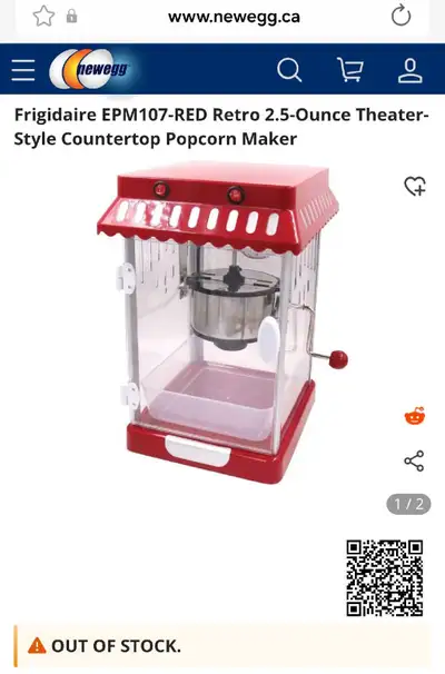 Frigidaire Retro 2.5-Ounce Theater-Style Countertop Popcorn Make, View more