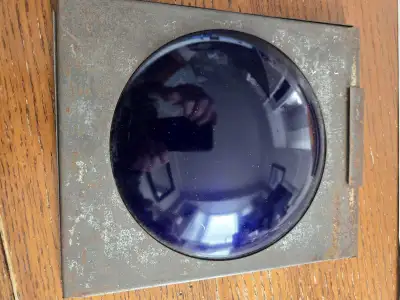 Blue RAILROAD LANTERN GLASS LENSE w/ casing, View more