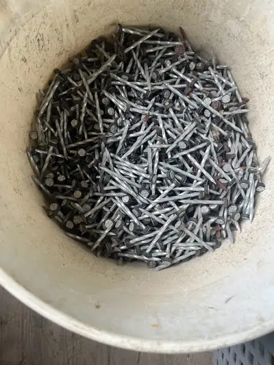 Approx. 20-25 pounds of New 2" Steel Spiral Roofing Nails - $80 for what's in the pails The ones wit...