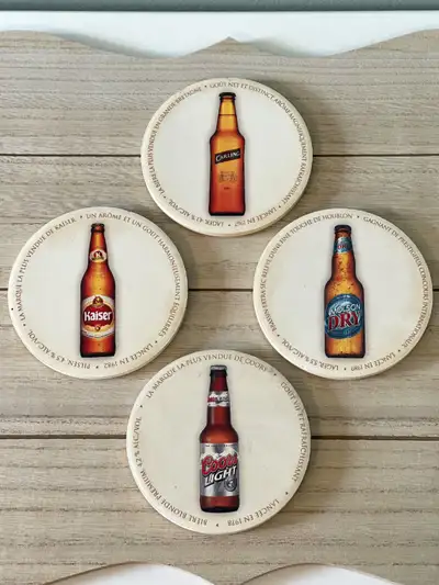 2005 Ensemble 4 Sous-Verres en Céramique Brasserie Molson Coors, View more