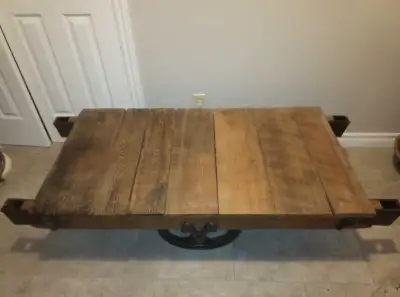 Antique cart coffee table, View more