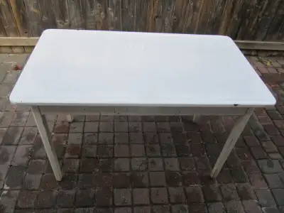 Vintage SolidWood/Metal Top Desk/Work Table 48x27 Circa 1950-60s, View more