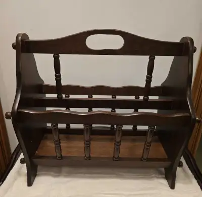 Vintage Portable Wooden magazine Newspaper holder, View more