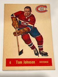 TOM JOHNSON 1957-58 PARKHURST #6 MONTREAL CANADIENS RARE.