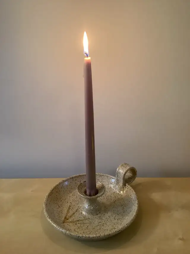 LARGE Signed Studio Pottery Chamberstick Candle Holder – Quebec