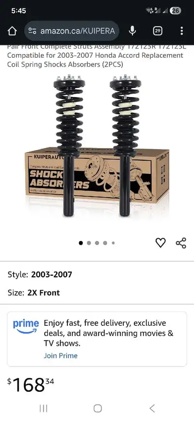 Brand new. Unused fits 2003 to 2007 honda accord. Can install for additional 150.