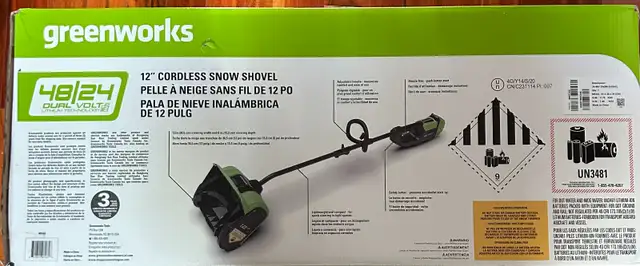 BRAND NEW Greenworks 48V Snow Shovel, Thrower Includes Battery in Outdoor Tools & Storage in Hamilton - Image 10