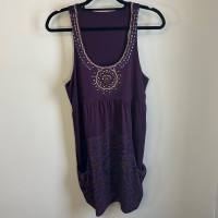Anthropologie Beaded Racerback Dress with Pockets Womens Size M