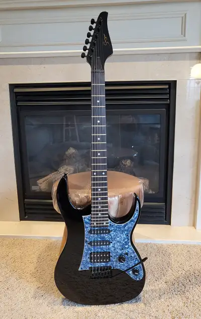 Beginner & Intermediate Full Size Electric Guitar HSS Pickups BK, View more