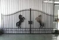 Dual Swing 20FT Driveway Iron Gate (Artwork “Horse”)